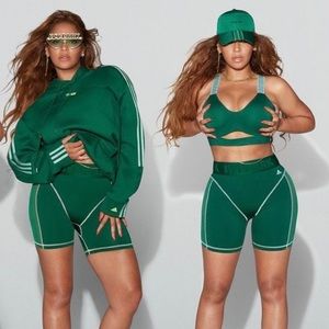 Ivy park and adidas green mesh panel biker tights